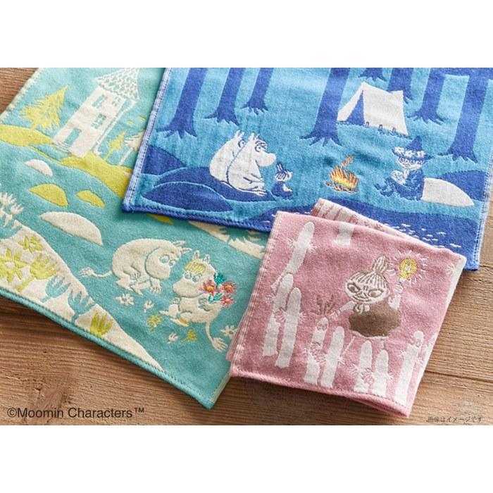 JIKAN STYLE MOOMIN Handkerchief Triple Gauze Bouquet Green 25x25cm 05850