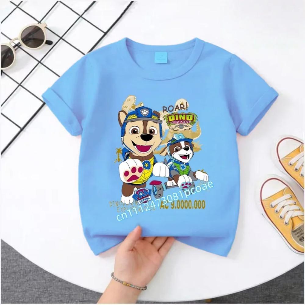 PAW Patrol Summer Short-sleeved 1-12 Years Old Children's T-shirt Boys Sweatshirt Girls Casual Tops Cartoon Printing