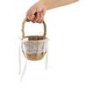 Linen Cotton And Linen Lace Material Wedding Flower Basket Girl Basket White Flower Basket
