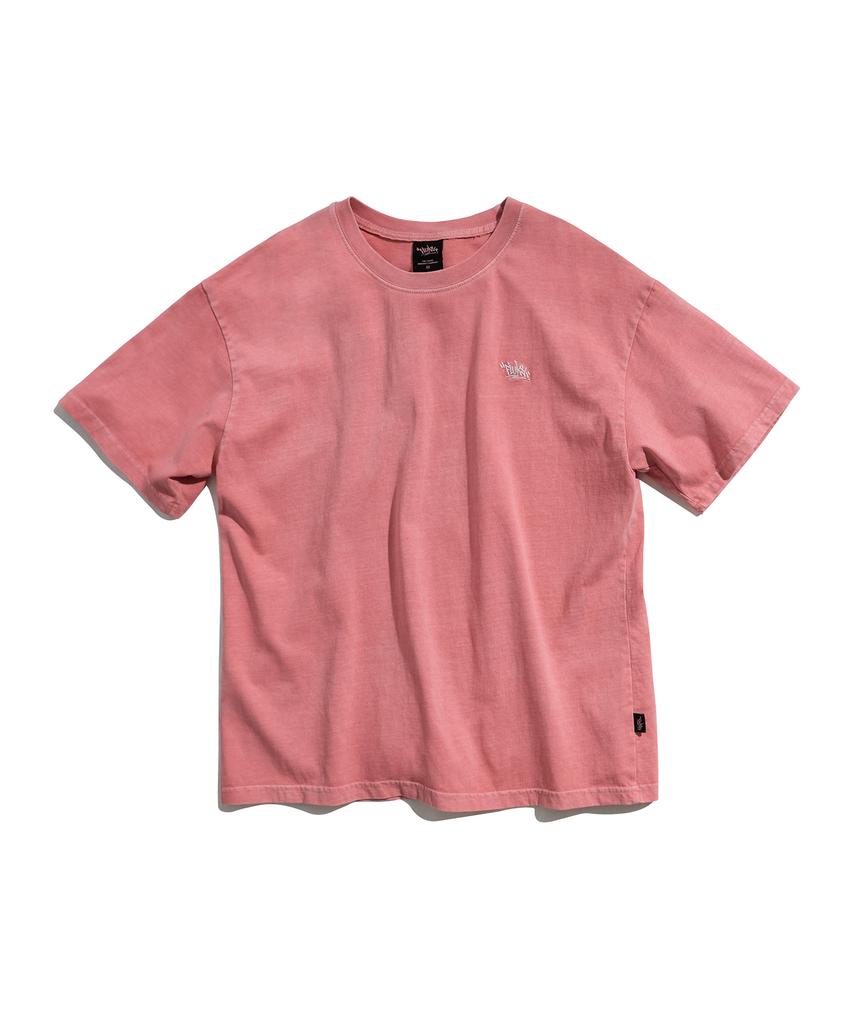 Peullukeu Slam Logo Pigment Short Sleeve T-Shirt Light Pink Fst749