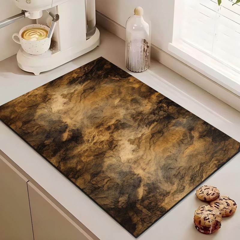 Коврик для кухонной столешницы из диатомовой земли с мраморным рисунком - Водопоглощающая мягкая подкладка и термоизолированная подставка 3040cm Diatomaceous 790₽