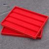 Red Jewelry Display Tray for Rings, Necklaces, Bracelets, and Earrings