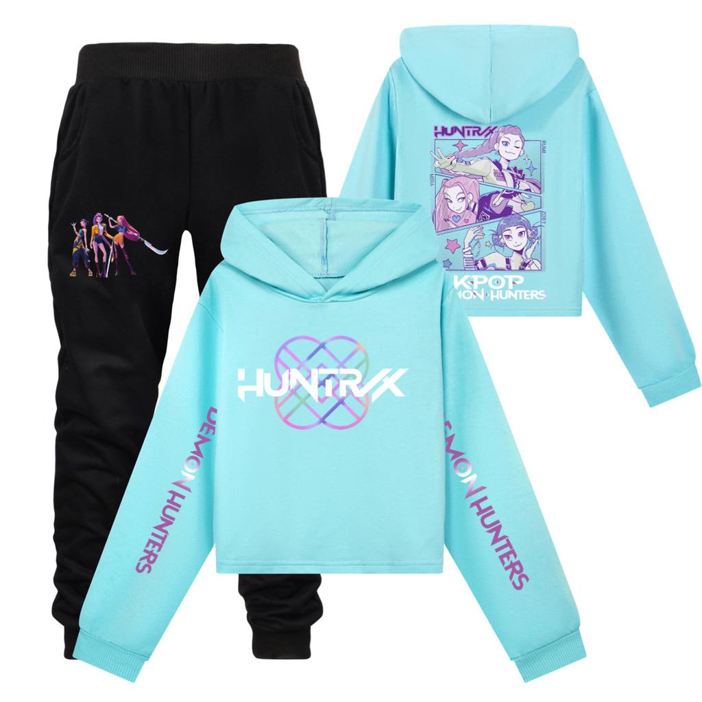 Children's Hooded Top And Pants Two-piece Tracksuit Set Long-sleeved Printed Clothing Set