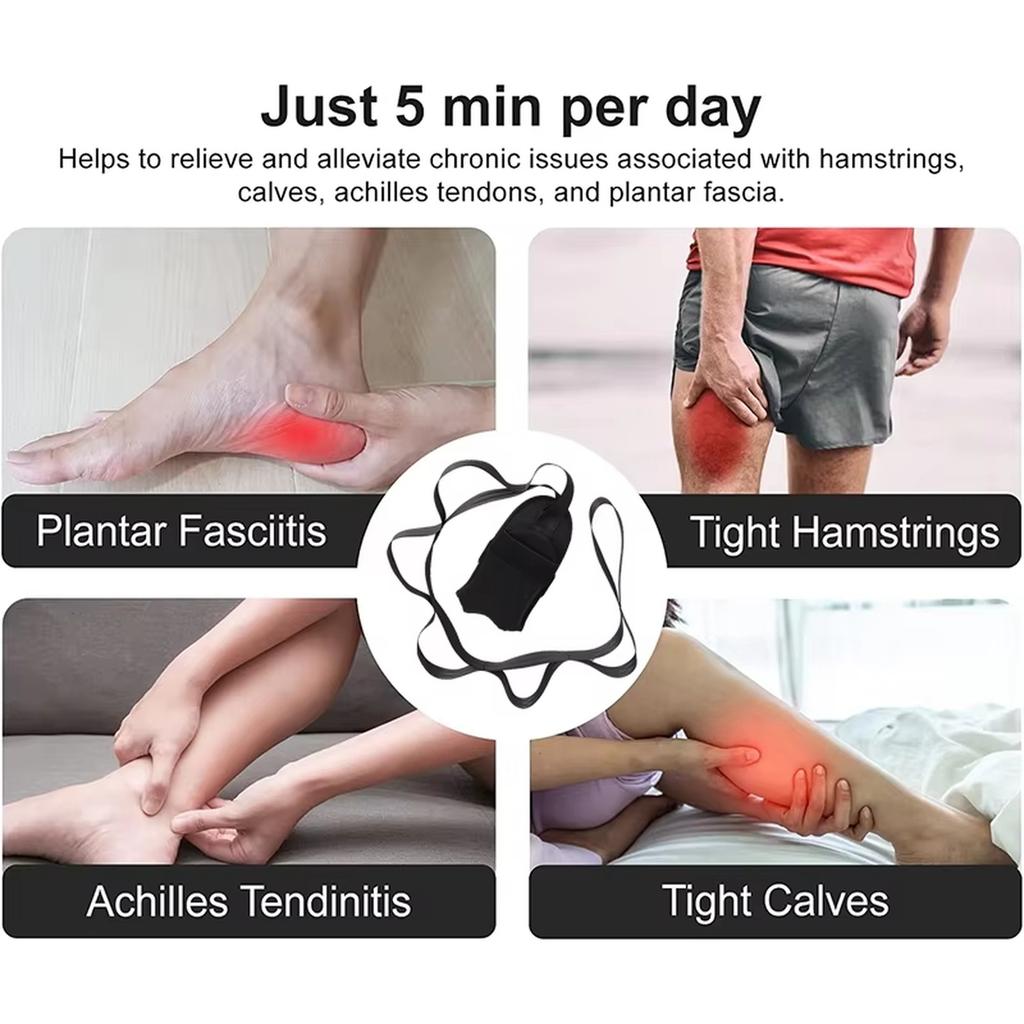 Yoga-Dehnband mit verstellbaren Schlaufen für Flexibilität und Bewegungsfreiheit, zur Unterstützung der Fuß- und Sprunggelenkskorrektur und Muskelrehabilitation