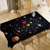 2D Flach 1 Stück - Planetenthema Rechteckiger Tischdecke, Strapazierfähiges Polyester-Material, Modernes Luxusdesign, Geeignet für Esszimmer, Wohnzimmer, Outdoor D