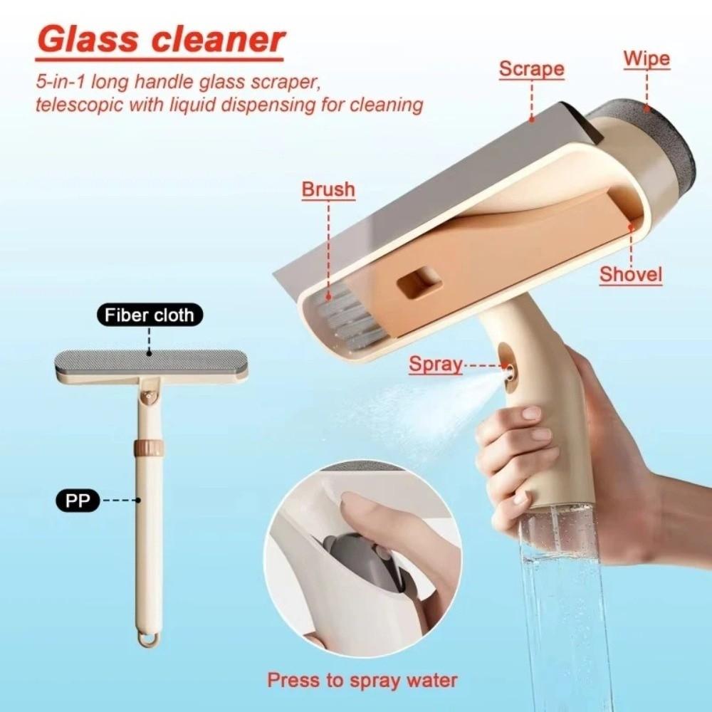 Extendable Glass Wiper Four-in-One Mirror Cleaner Glass Clean Scraper Shower