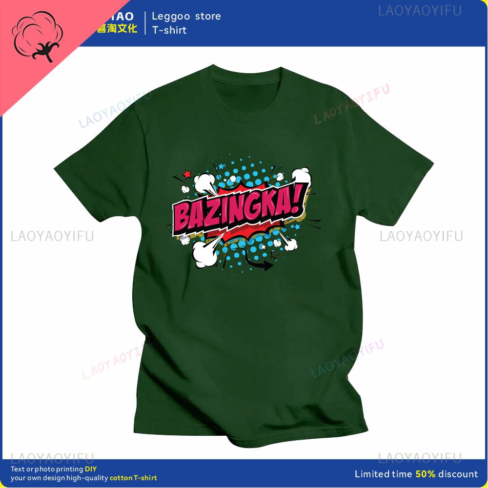 Big Bang Theory Bazinga Tshirt Mens Cotton Shortsleeved Sheldon Cooper Casual Everyday Streetwear