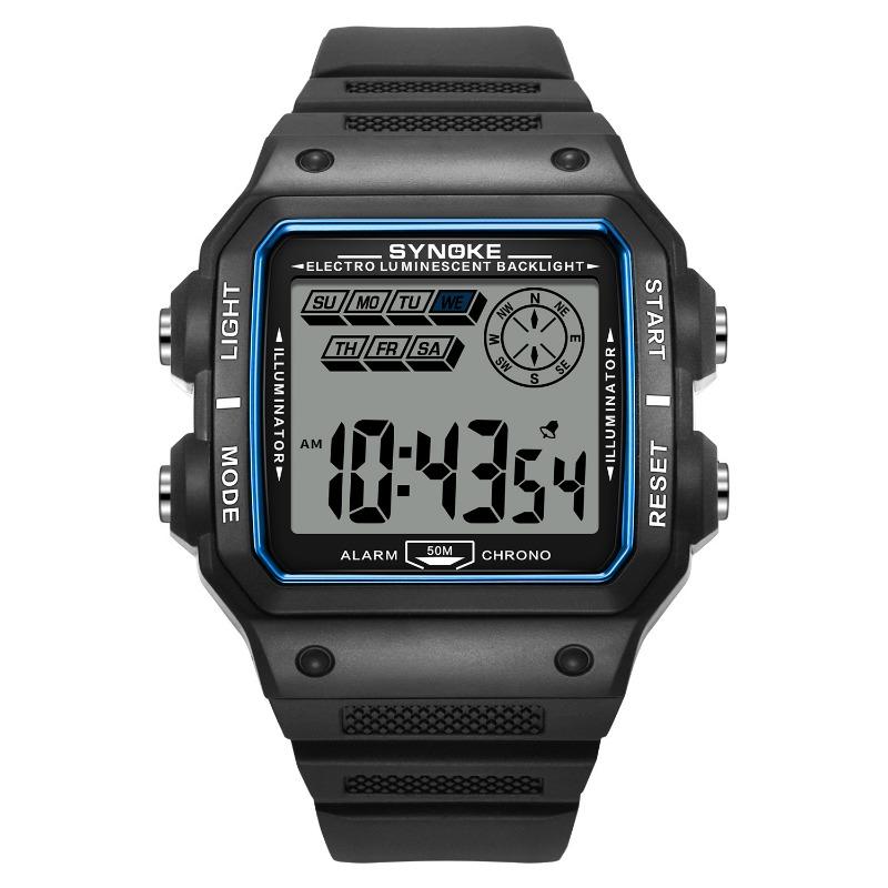 Top Brand New Shock Resistant Outdoor Sports Waterproof Men's Electronic Watch Retro Square Student Watch