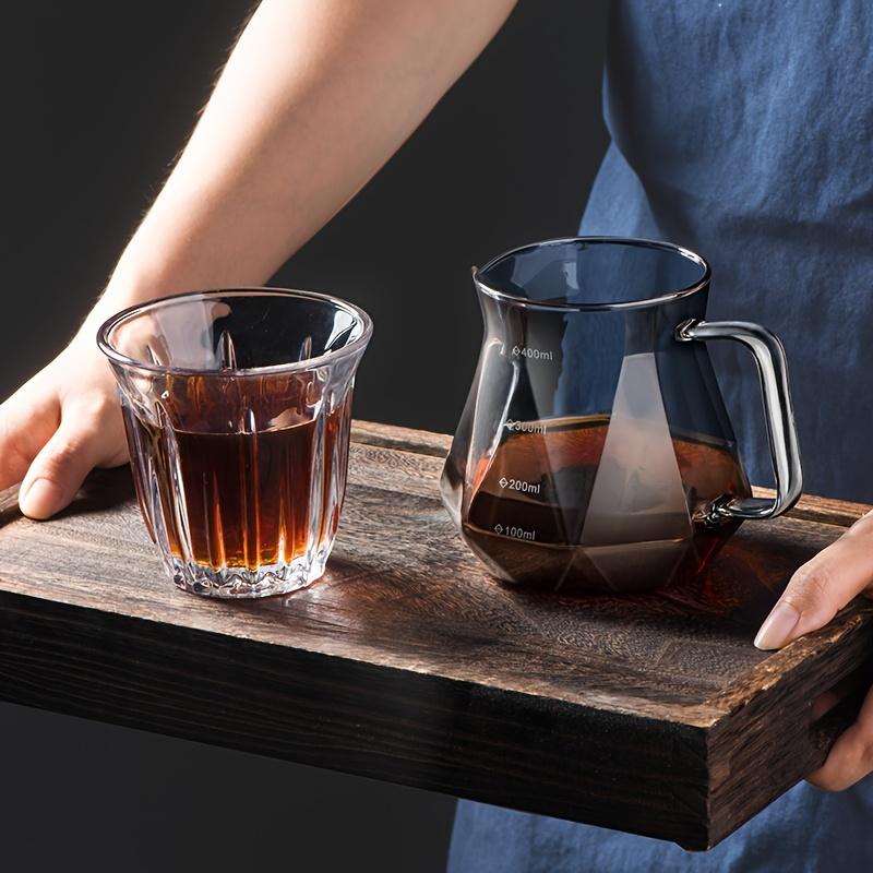 Elegant Diamond-Patterned Pour Over Coffee Maker with Reusable Filter - Clear Glass Carafe, Heat-Resistant & Easy to Clean