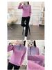Plus Size Women's Stretch Velvet Fleece Stand-Up Collar Sweatshirt for Autumn/Winter