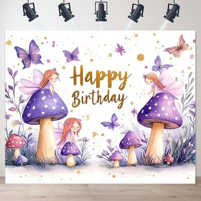 2D Verzauberter Wald Feen-Thema Hintergrund für Kleinkind Geburtstagsparty