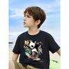 European Sizes Boys' T-Shirt Panda Skateboarding Action Graffiti, Ideal for Outdoor Activities, Soft Knitted Top, Comfortable And Breathable
