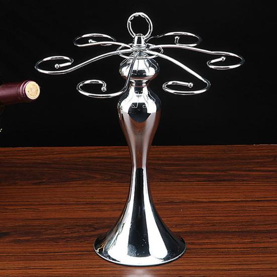 Elegant Metal Wine Glass Stemware Hanging Holder Storage Display Drying Rack