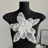 1Pc Diy Sequin Beaded Decorative Lace Patches Multi Layered Clothing Accessories White High Quality Handmade