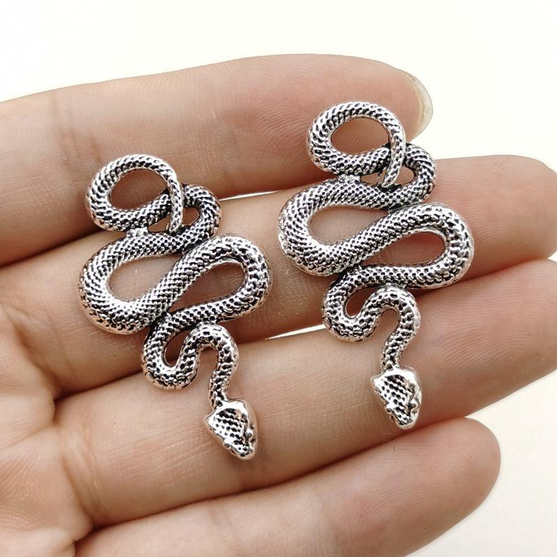 Iridescent Antique Silver Python Pendant