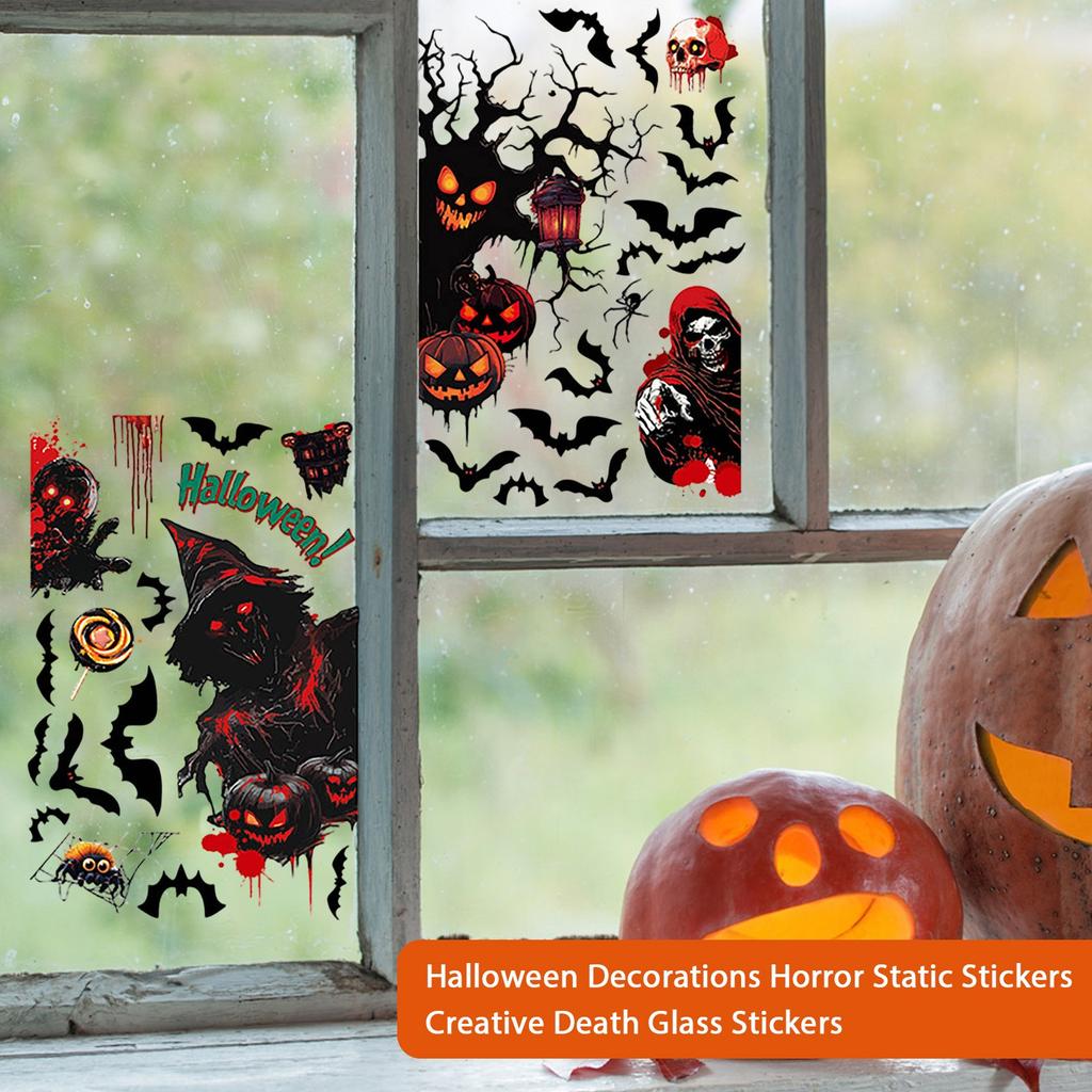 Halloween Decorations Horror Static Stickers Creative Death Glass Stickers