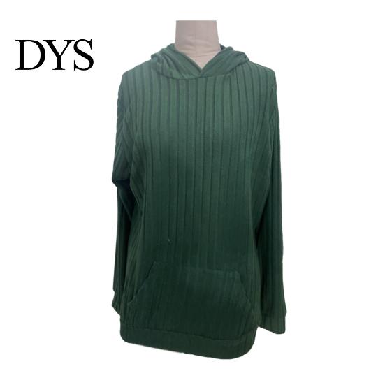 Warm Long-sleeve Sweater Women Knitted Hooded Long Sleeve Loose Fit Ribbed Knitting Pullover Tops with Pockets Casual Solid Color Autumn Knitwear