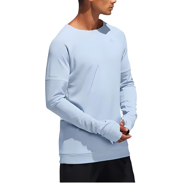 Adidas Solid Color Minimalist Running Sports Hoodie Men hoodies Blue DQ1881