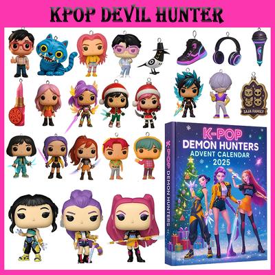 New Kpop Demon Hunters Christmas Tree Ornament Kpop Style Advent Blind Box Cute Gothic Holiday Decor For Teens And Women Gift