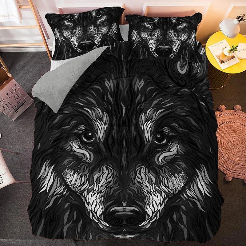 Fashion Wolf Pattern Bedding Sets Animal Duvet Cover Set Queen King Size Quilt Covers With Pillowcase