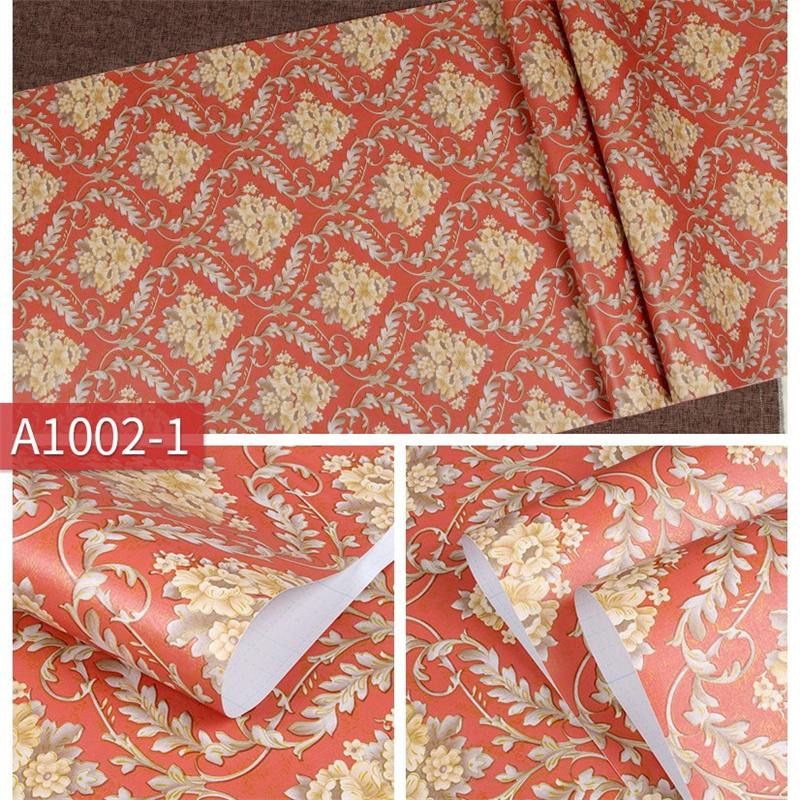 Retro Cegła i Kwiatowy Samoprzylepna Wodoodporna Tapeta Peel & Stick Dekoracja Ścienna Biurko i Meble DIY Zdejmowane Naklejki