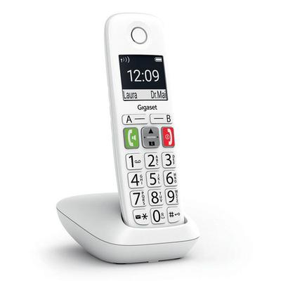 Festnetztelefon GIGASET E290 Weiß - Großes Display und große Tasten - Audio-Boost-Modus - Telefonbuch für 150 Kontakte