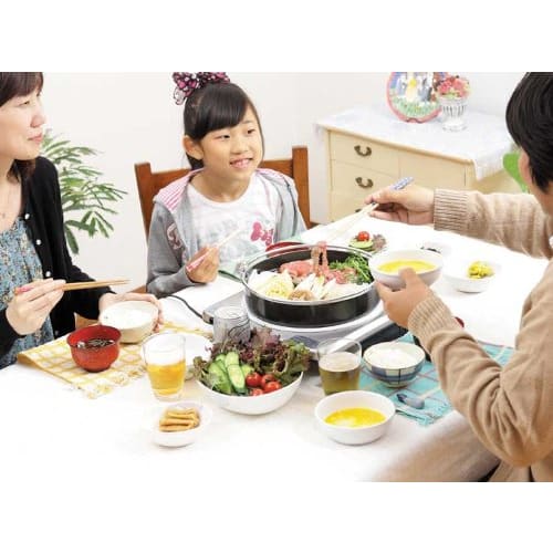 Shimomura Kihan Iron Sukiyaki Pot, 26cm, Made In Japan, Induction and Direct Heat Compatible, Heat Retention, Handle, Evenly Cooks Yakiniku, Serves 3-