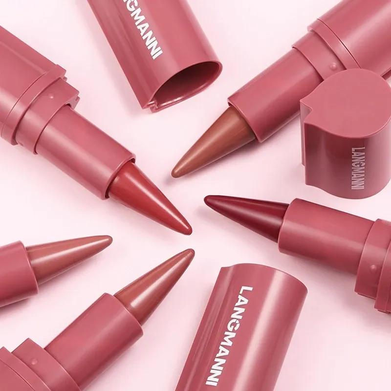 6 Color Tapered Lip Liner Nude Matte Lipstick Pencil Long-Lasting Waterproof Lipliner Pencil Non-Stick Cup Lips Contour Makeup