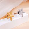 European & American Retro Stainless Steel Star Ring: 18K Gold-Plated, Adjustable, Women's Fashion.