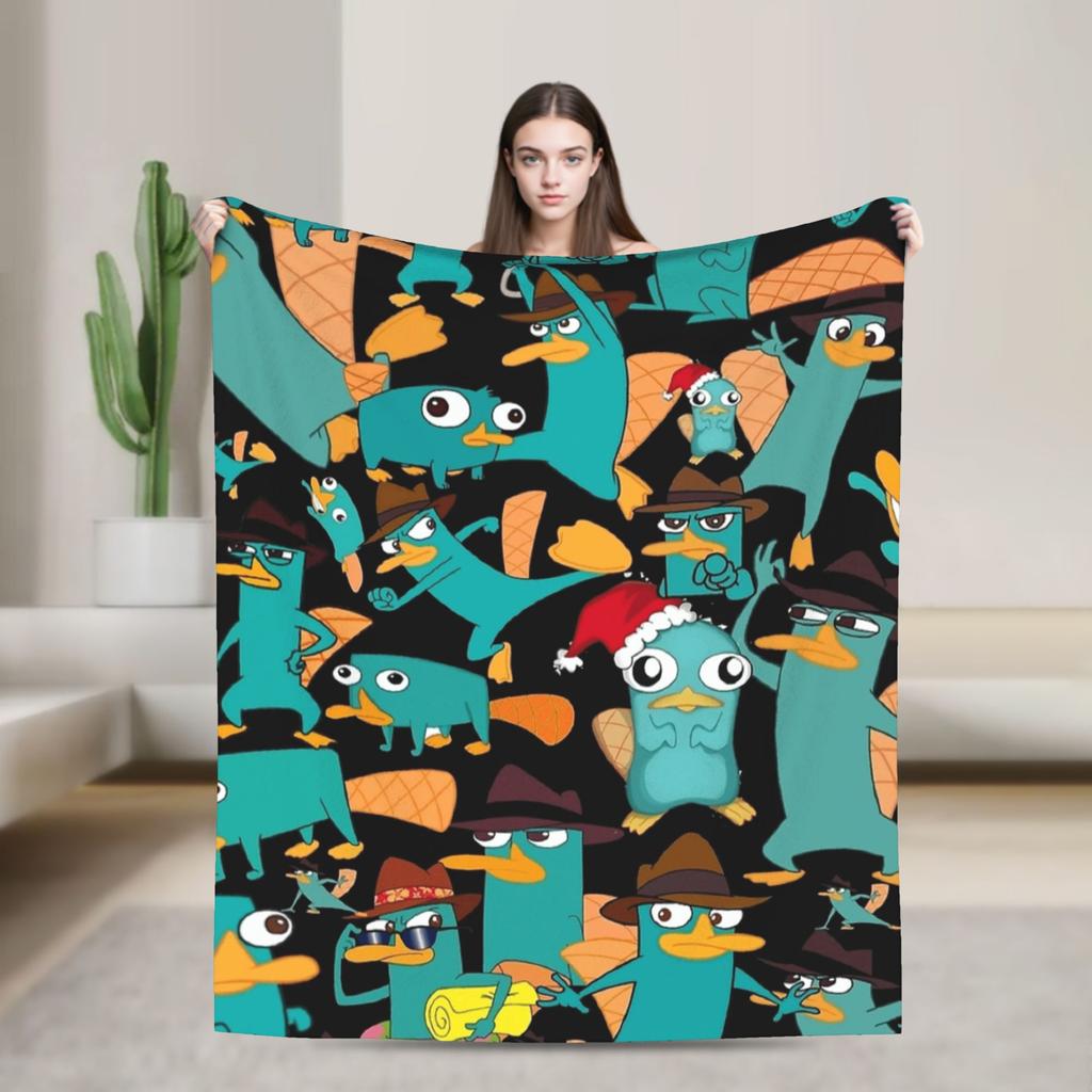 Perry the Platypus Warm Blankets Boy Girl Plush Throw Blanket Fashion Home Decor Flannel Bedspread Sofa Bed Cover