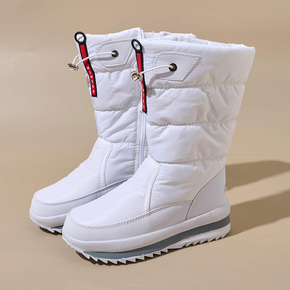 Fashion Zip Snow Boots Women Mid-Calf Winter Shoes For Men  Casual Watarproof Platform Heels Botas