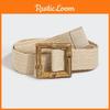 Womens Fashion Pp Raffia Straw Belt With Bamboo Pin Closure For Summer Outfits