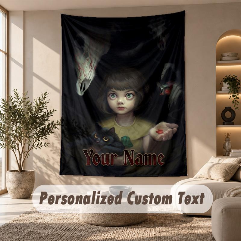 Tapestry Custom Name Text, Wall Hanging Tapestry Home Room DecorFran Bow