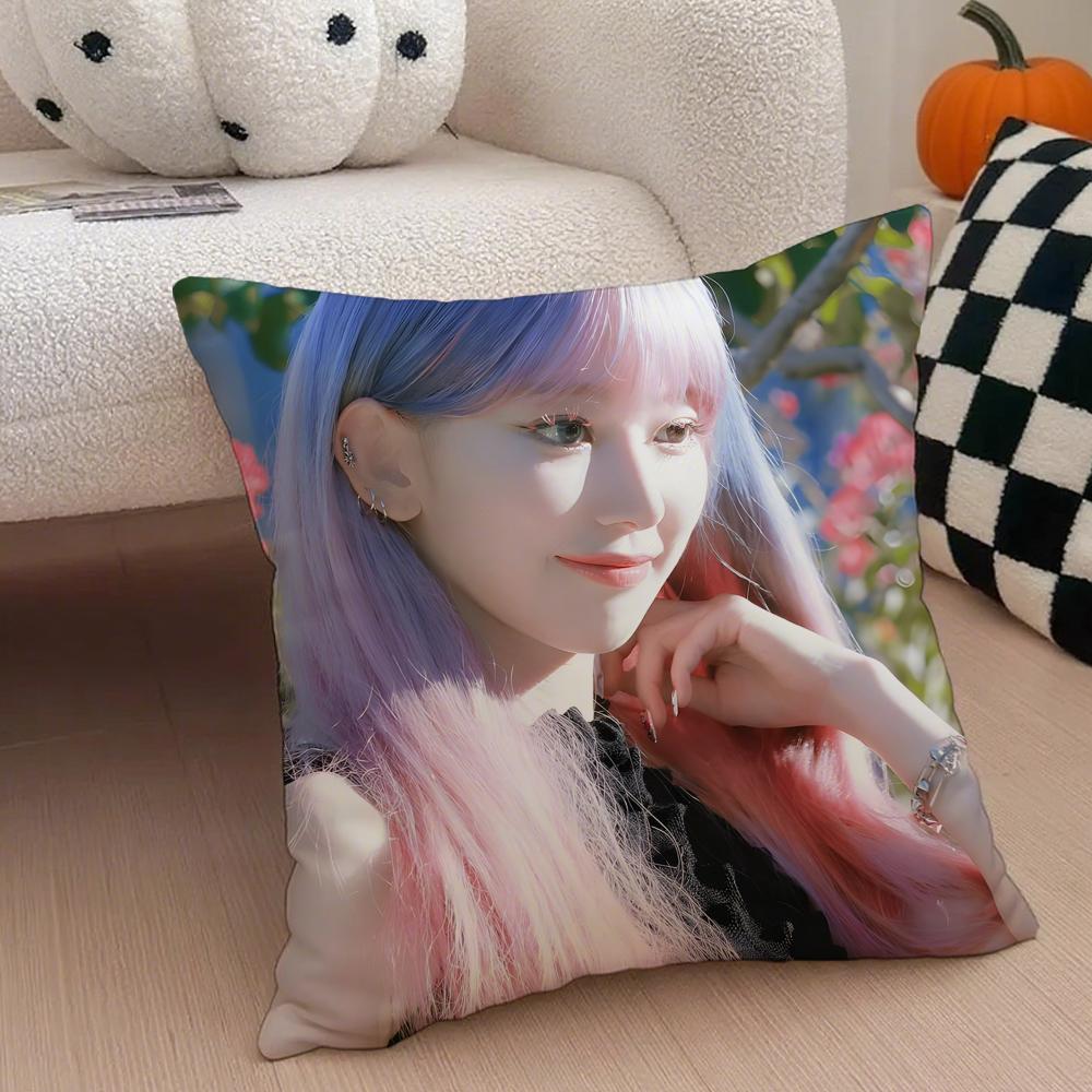 singer cute SSakura Miyawaki Cushion Cover Throw Pillow Cover Hidden Button Durable Polyester Chair Cushion