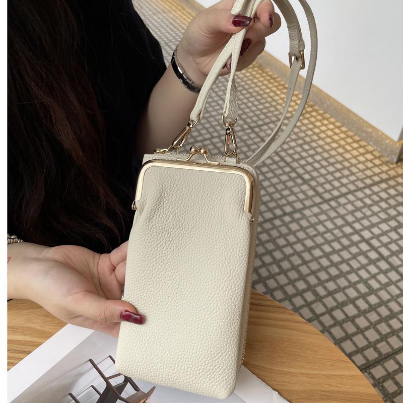 2025 Versatile Stylish Cowhide Crossbody Phone Bag – Fashionable Work Essential