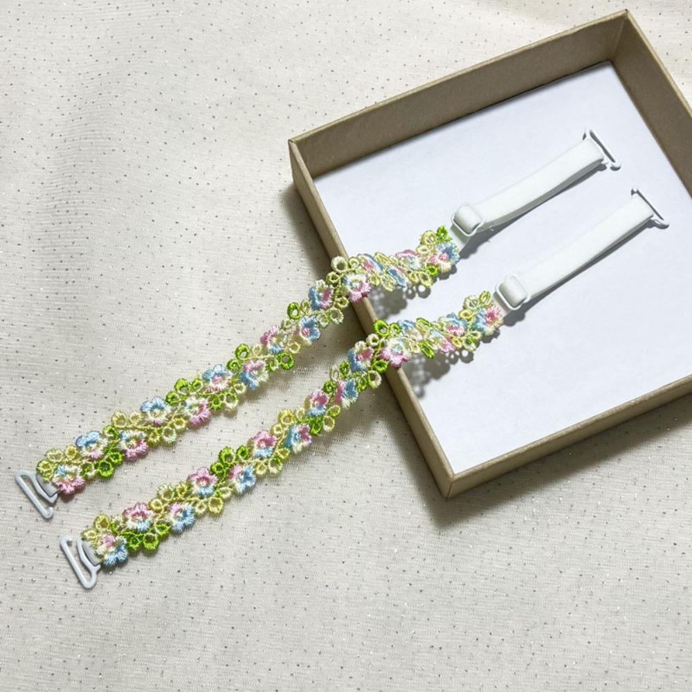 Removable Floral Bra Straps Polyester Anti-slip Shoulder Straps Sweet Flowers Adjustable Floral Shoulder Belts