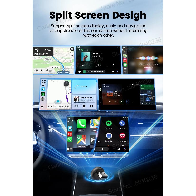 Mini Ultra 3 CarlinKit Wireless Android Auto & CarPlay Adapter 2.4Ghz&5Ghz WiFi BLE Auto Connect OTA Upgrade Mini Smart Car Box