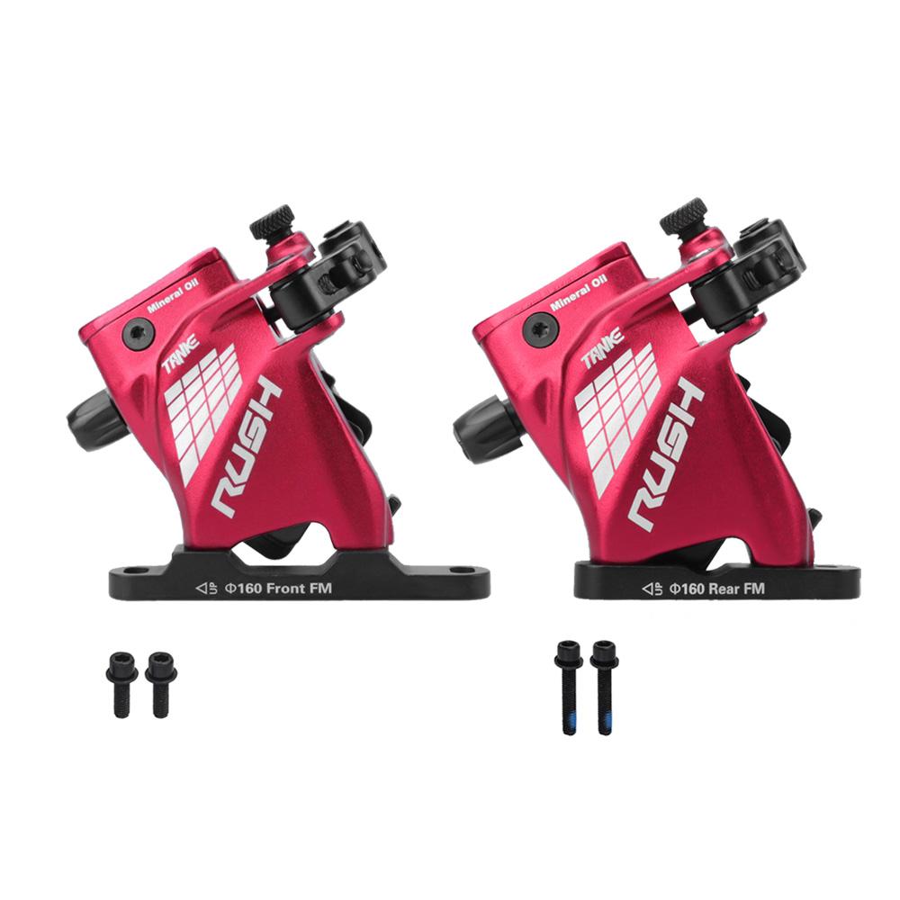 TANKE Line Pulling Oil Pressure Calipers Hydraulic Disc Brake  Road Bike Brake Set RUSH Front Rear 160MM Scooter Bicycle Parts