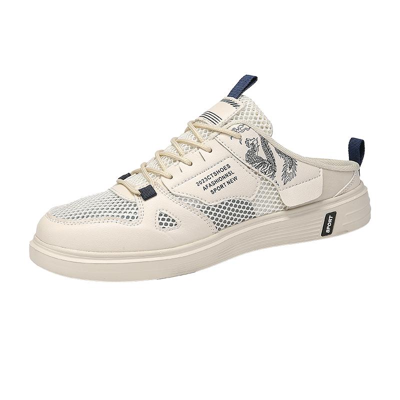 Men's Breathable Casual Slippers, Anti-slip Flat Shoes for Spring and Summer, Large-sized 47 Loafers, Vulcanized Shoes