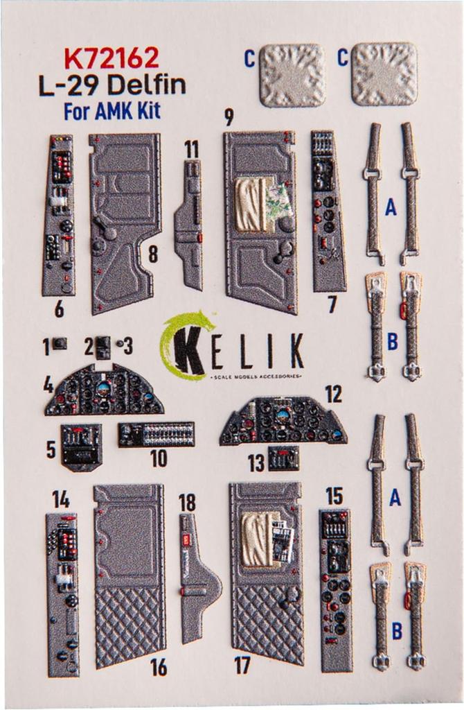 Reskit Delfin Interior 3D Decal Plastic Model Decal RSKK72162 1/72 L-29 (for AMK) (Airplane)