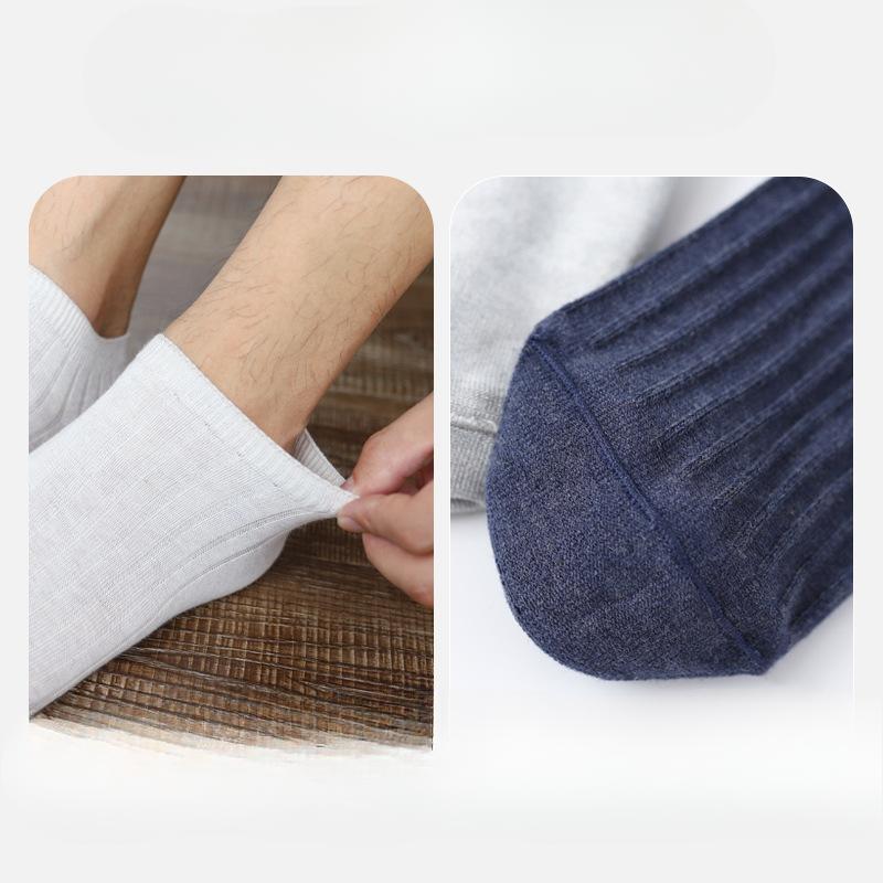 Men's Pure Cotton Socks, All-cotton Boat Socks, Summer Thin Shallow Socks, Short-stemmed Combed Cotton Casual Anti-odor Men's Socks