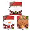 Xmas Chair Back Cover Cartoon Soft Reusable Removable Chair Protectors Cover for Dining Room