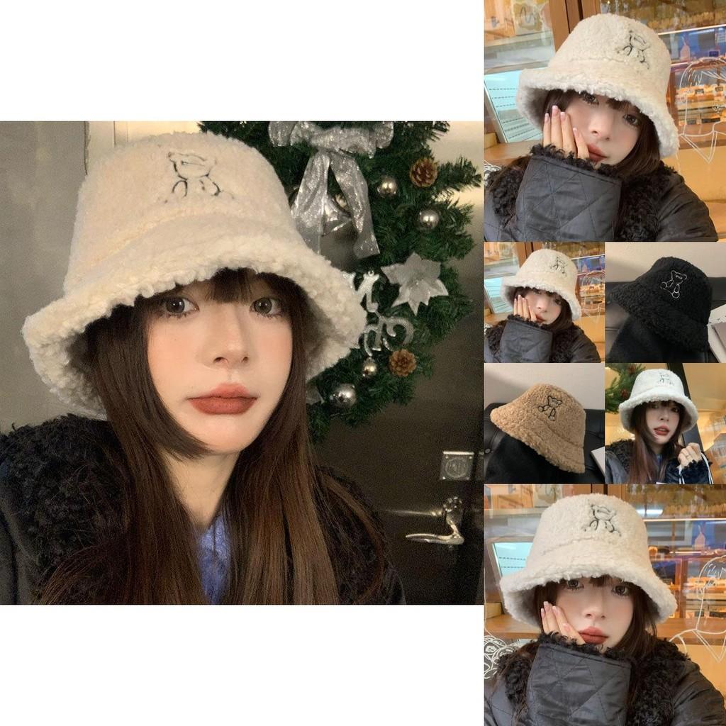 Stylish Winter Bear Hat For Women Thick Soft Lamb Wool Ear Protector