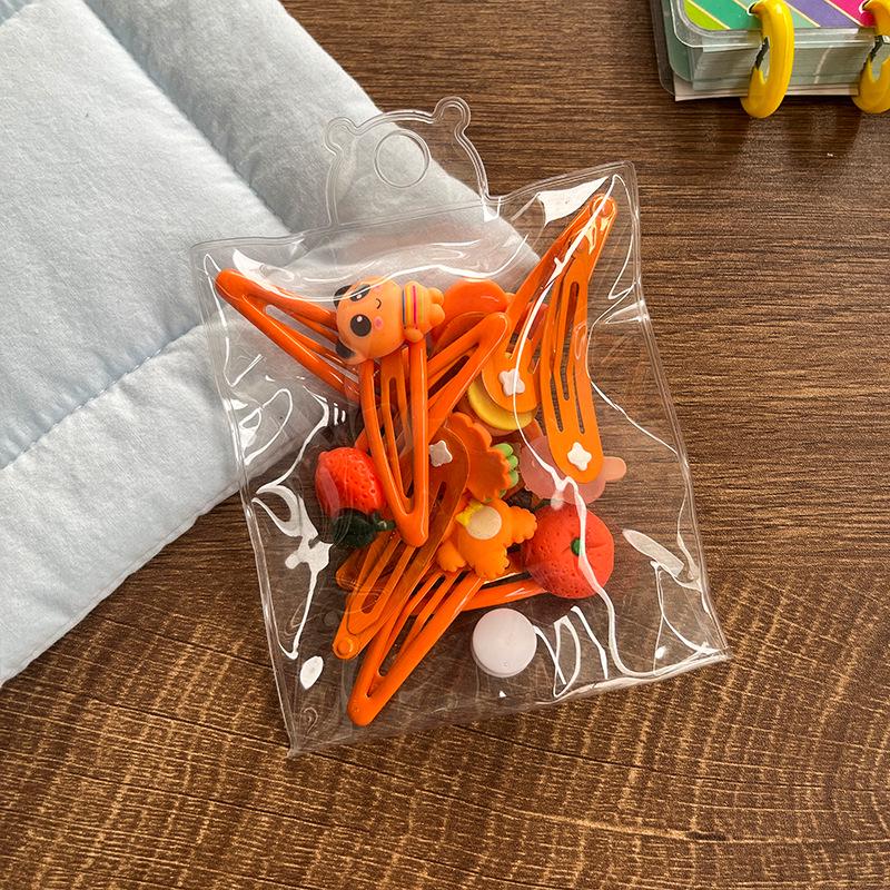 10-delat set med söta färgglada resin tecknade frukt hårklämmor för barn