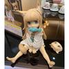 13/18CM My Cat Is Kawaii Girl Anime Figure Sakura Soybean Flour Sit And Eat Fish Collectible Model Doll Toy GOLDEN HEAD A PVC Kid Friendly 2