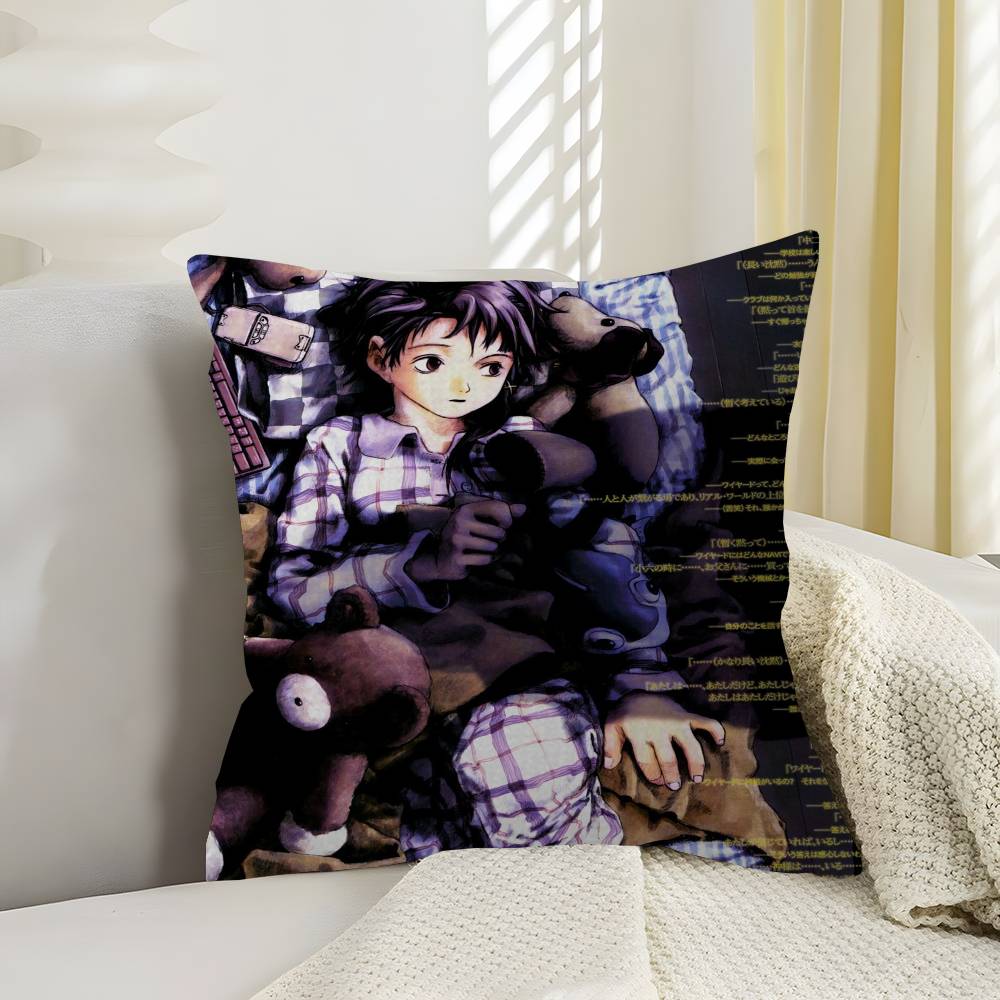 Japan Anime Lain Cushion Cover Pillow Cover Decor Pillowcase Printed Cushion Case for Couch
