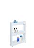 Leira Bathroom Shelves On Wheels, White, 3 Levels