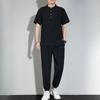 Linen Short-sleeved Suit Men's Summer Thin Ice Silk Loose Breathable Casual Two-piece Suit