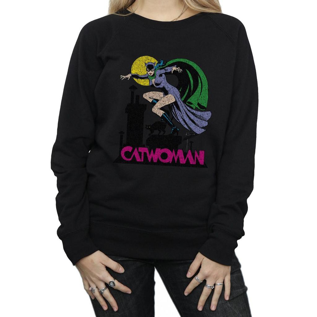 DC Comics Womens/Ladies Catwoman Crackle Logo Sweatshirt