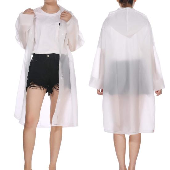 Unisex Outdoor Waterproof Thicken Hooded Reusable Raincoat Rain Poncho Rainwear